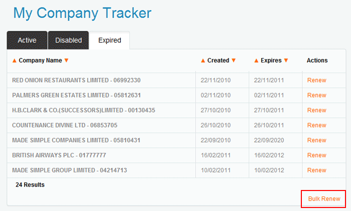 company tracker renewal update